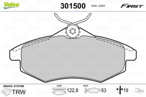 Valeo 301500 - Brzdové platničky -