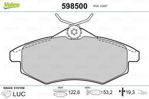 Valeo 598500 - Brzdové platničky -