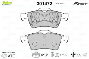 Valeo 301472 - Brzdové platničky -