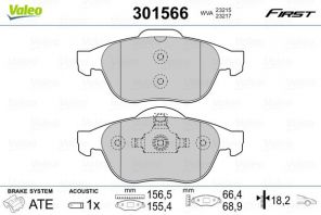 Valeo 301566 - Brzdové platničky -