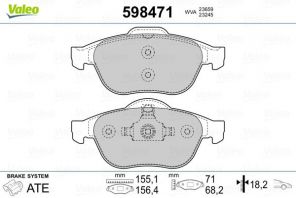 Valeo 598471 - Brzdové platničky -