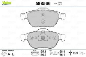Valeo 598566 - Brzdové platničky -