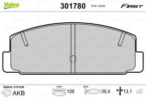 Valeo 301780 - Brzdové platničky -