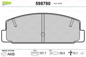 Valeo 598780 - Brzdové platničky -