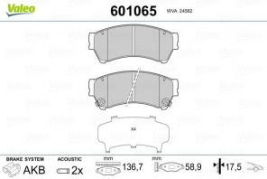Valeo 601065 - Brzdové platničky -