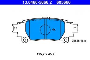 ATE 13.0460-5666.2 - Brzdové platničky -