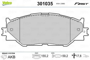 Valeo 301035 - Brzdové platničky -
