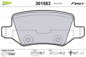Valeo 301583 - Brzdové platničky -