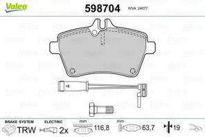 Valeo 598704 - Brzdové platničky -