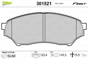 Valeo 301521 - Brzdové platničky -