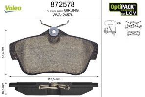 Valeo 872578 - Brzdové platničky -
