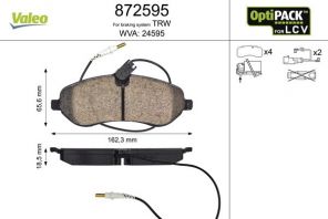 Valeo 872595 - Brzdové platničky -