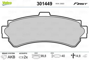 Valeo 301449 - Brzdové platničky -