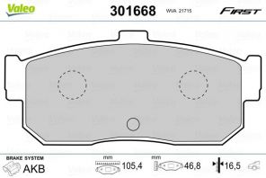 Valeo 301668 - Brzdové platničky -
