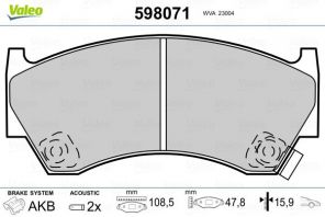 Valeo 598071 - Brzdové platničky -