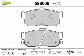 Valeo 598668 - Brzdové platničky -