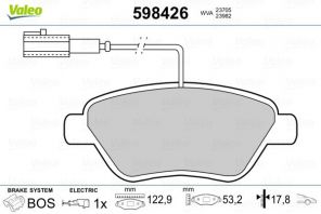 Valeo 598426 - Brzdové platničky -