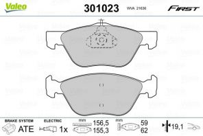 Valeo 301023 - Brzdové platničky -