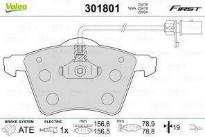 Valeo 301801 - Brzdové platničky -