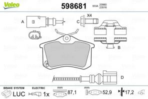 Valeo 598681 - Brzdové platničky -