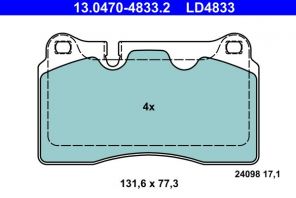 ATE 13.0470-4833.2 - Brzdové platničky -