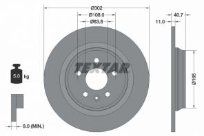 Textar 92162903 - Brzdový kotúč -