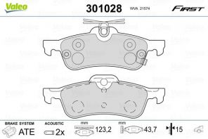 Valeo 301028 - Brzdové platničky -