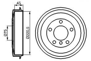 Bosch 0 986 477 043 - Brzdový bubon -