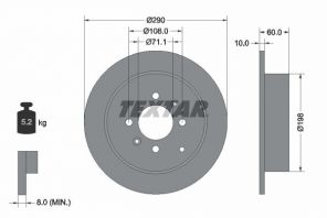 Textar 92080703 - Brzdový kotúč -
