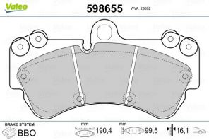 Valeo 598655 - Brzdové platničky -