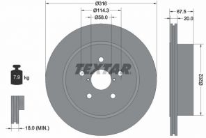 Textar 92227803 - Brzdový kotúč -