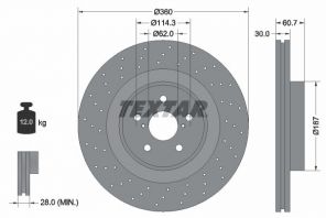 Textar 92199703 - Brzdový kotúč -