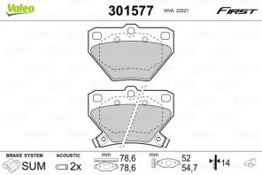 Valeo 301577 - Brzdové platničky -