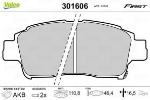 Valeo 301606 - Brzdové platničky -