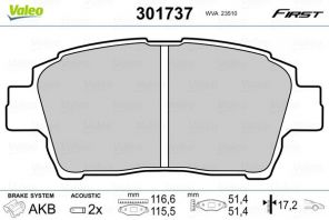 Valeo 301737 - Brzdové platničky -