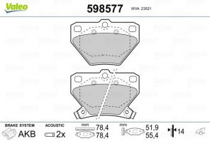 Valeo 598577 - Brzdové platničky -