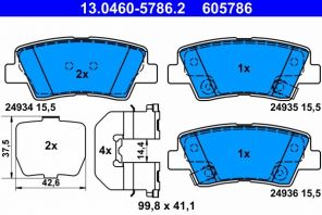 ATE 13.0460-5786.2 - Brzdové platničky -