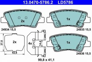 ATE 13.0470-5786.2 - Brzdové platničky -