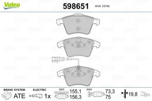 Valeo 598651 - Brzdové platničky -
