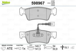 Valeo 598967 - Brzdové platničky -