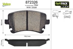 Valeo 872326 - Brzdové platničky -