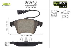 Valeo 873746 - Brzdové platničky -
