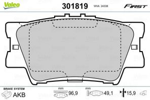 Valeo 301819 - Brzdové platničky -