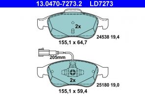 ATE 13.0470-7273.2 - Brzdové platničky -
