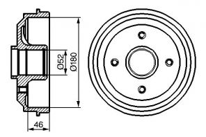 Bosch 0 986 477 116 - Brzdový bubon -