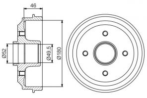 Bosch 0 986 477 155 - Brzdový bubon -