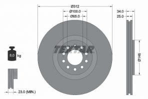 Textar 92098505 - Brzdový kotúč -
