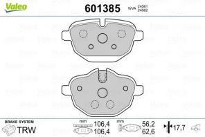 Valeo 601385 - Brzdové platničky -