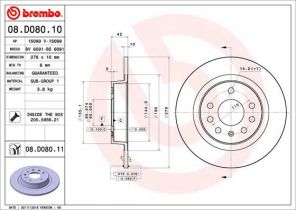 Brembo 08.D080.11 - Brzdový kotúč -