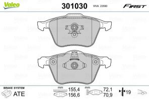 Valeo 301030 - Brzdové platničky -
